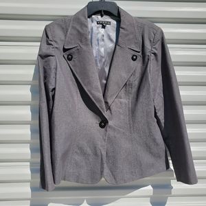 Vesti gray/blue fitted blazer w button details